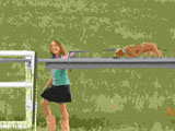 Emily and Danielle in 4H agility training